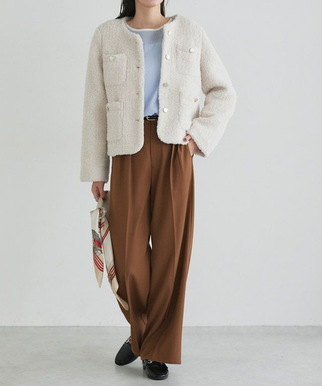 167cm / サックス×アイボリー / M