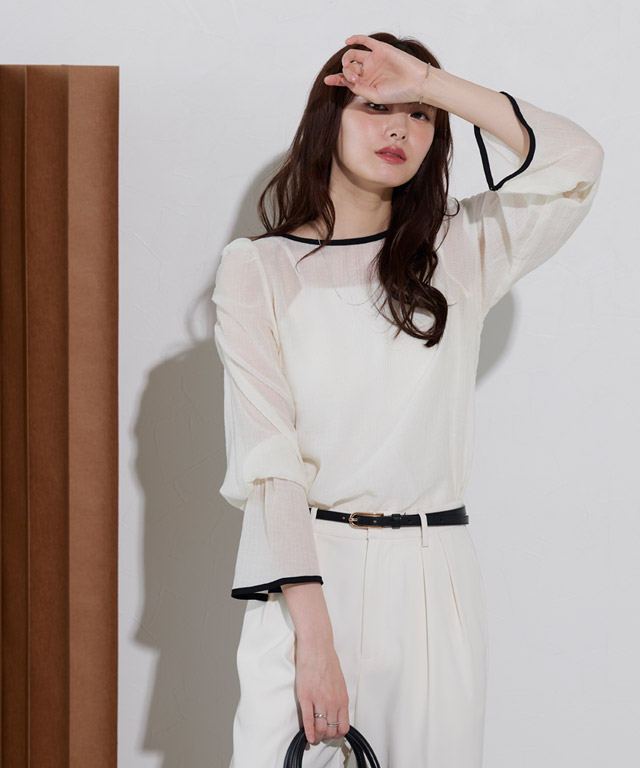 167cm / アイボリー×ブラック / M