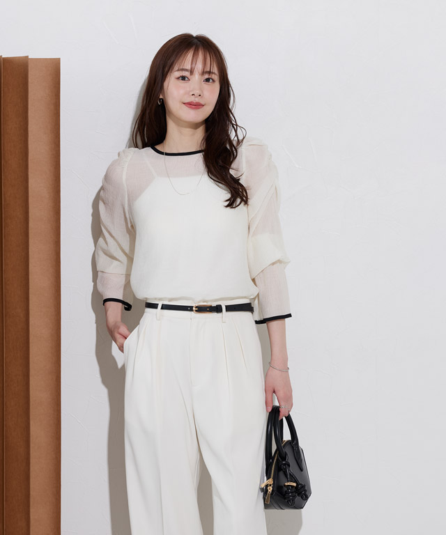 167cm / アイボリー×ブラック / M