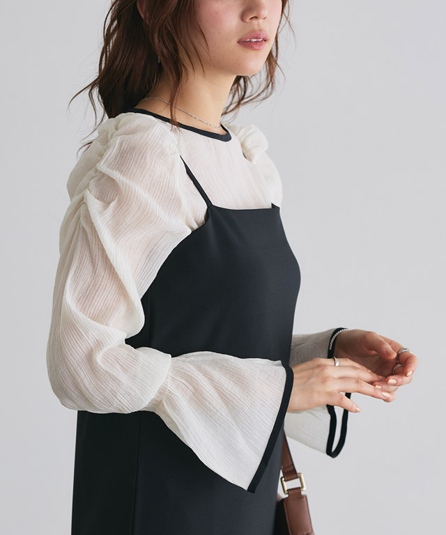 163cm / アイボリー×ブラック / M