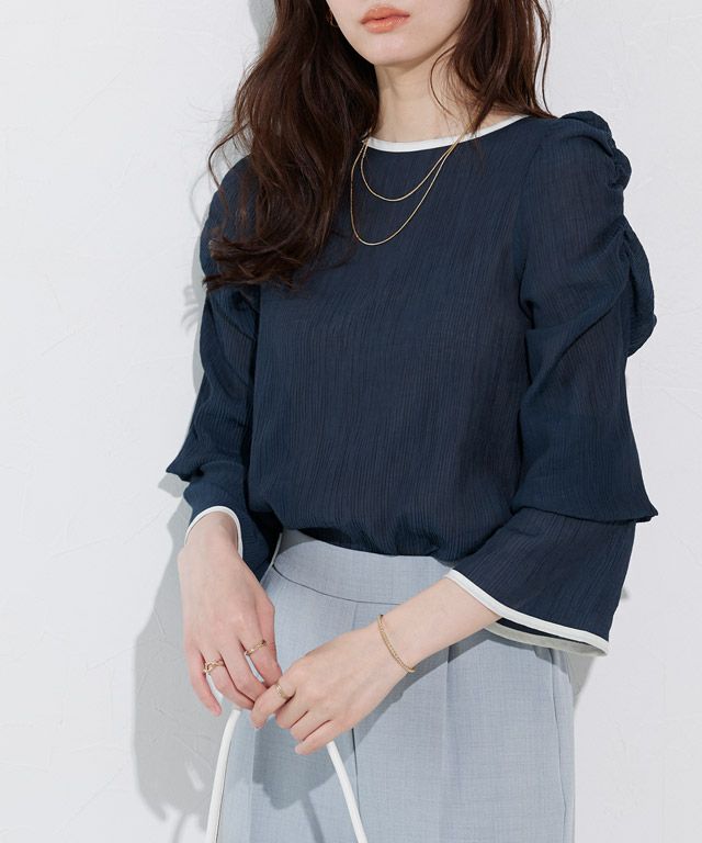 167cm / ネイビー×アイボリー / M