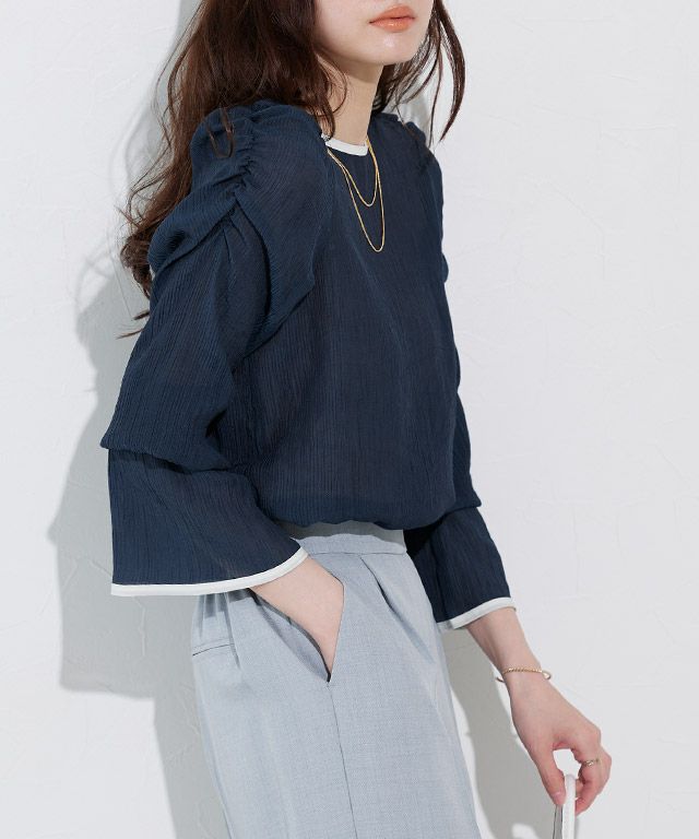 167cm / ネイビー×アイボリー / M