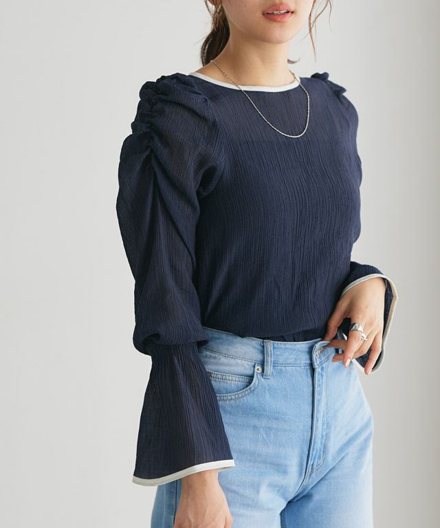 166cm / ネイビー×アイボリー / M