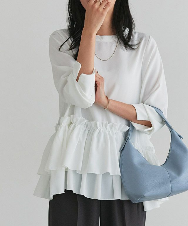 ヘムフリルアシメブラウス