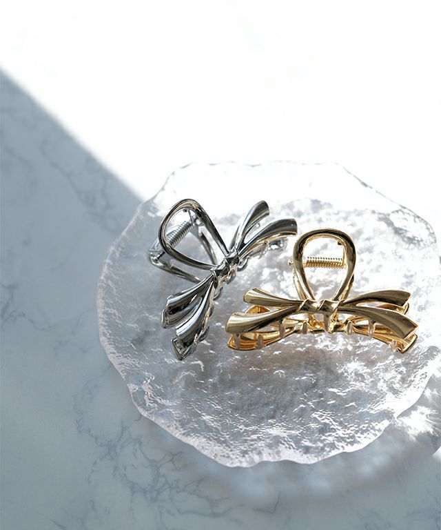 メタルリボンモチーフビッグクリップ