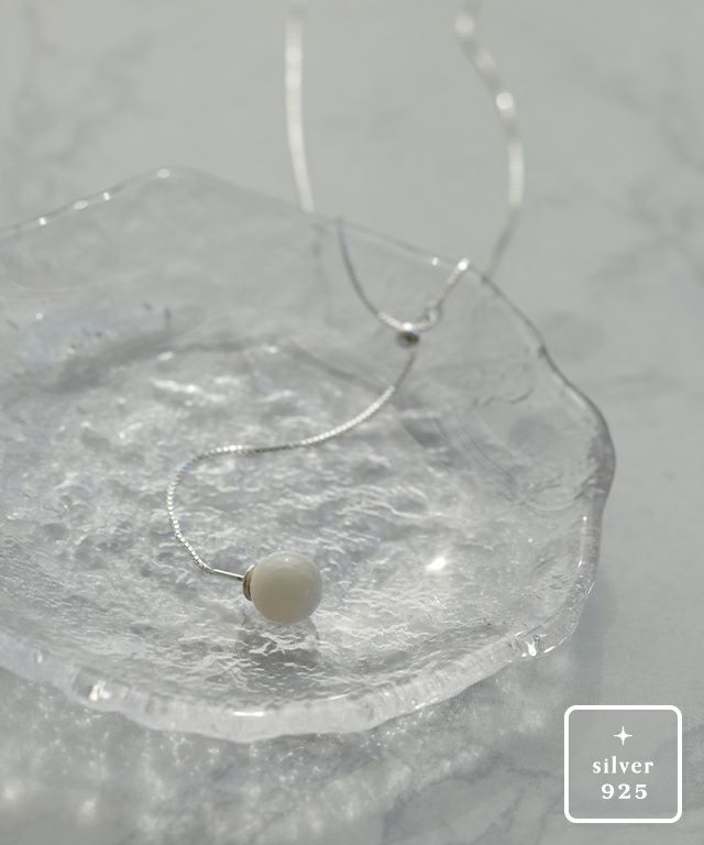 【silver925】mopシンプルチェーンネックレス