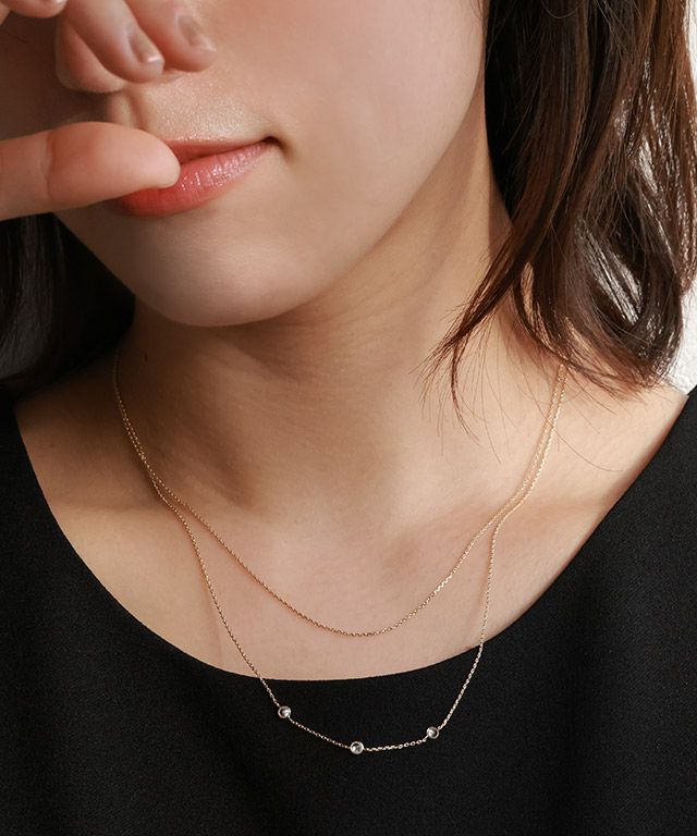 ストーン2連ネックレス