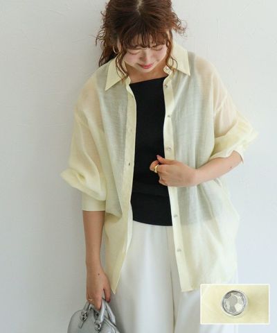 ビジューシアーシャツ【Pierrot】