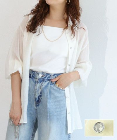 ビジューシアーシャツ【Pierrot】[送料無料]