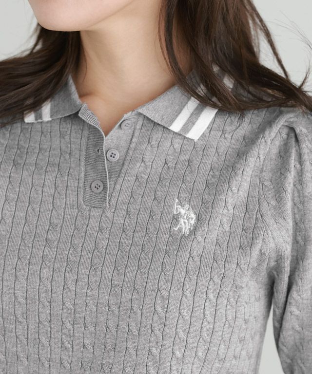 166cm / 杢グレー×オフホワイト / M