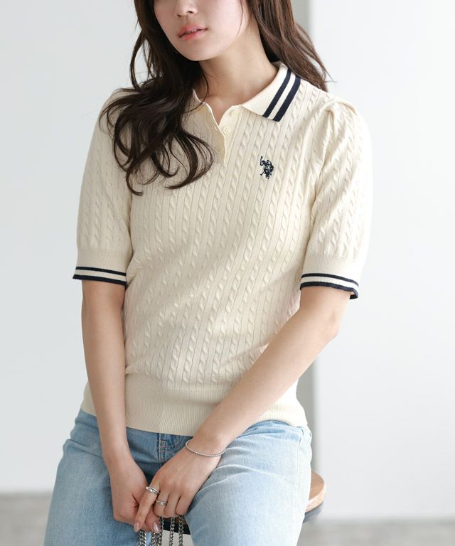 166cm / アイボリー×ネイビー / M