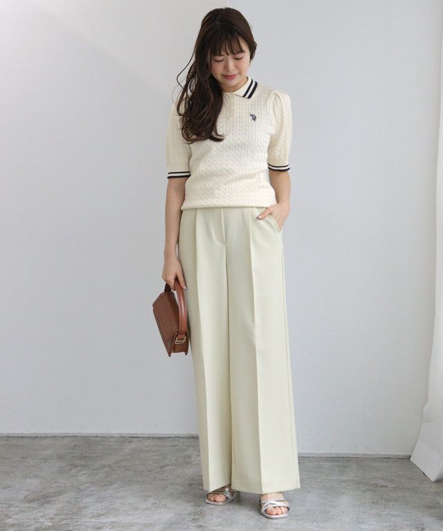 157cm / アイボリー×ネイビー / M