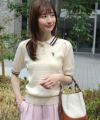 163cm / アイボリー×ネイビー / M