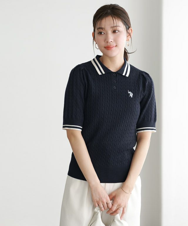 166cm / ネイビー×アイボリー / M