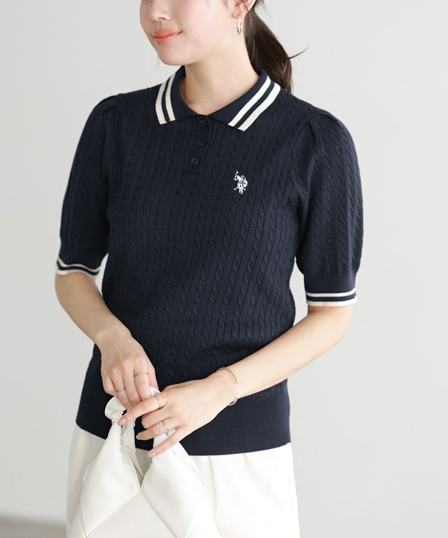 166cm / ネイビー×アイボリー / M