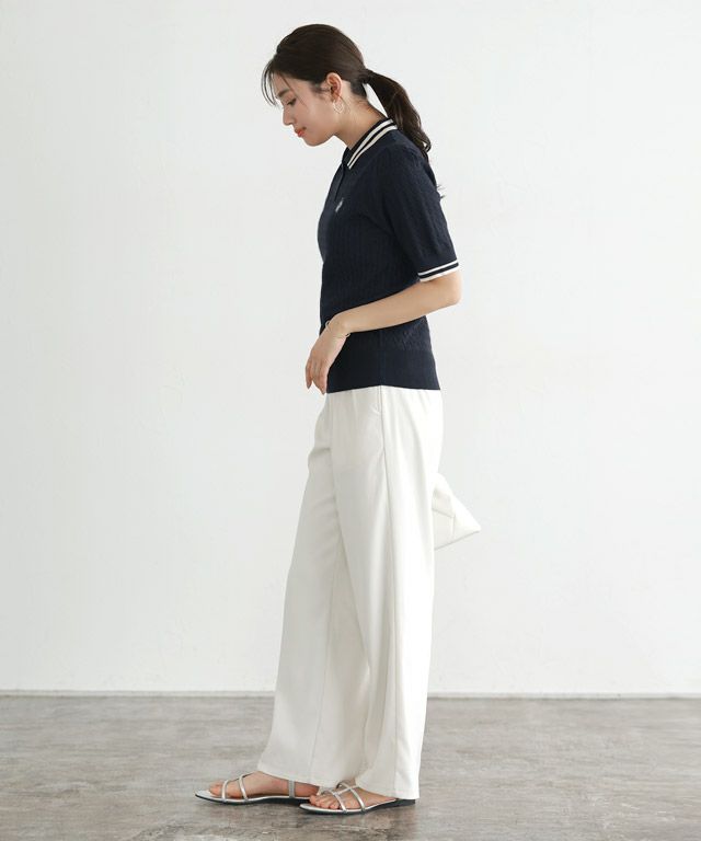 166cm / ネイビー×アイボリー / M