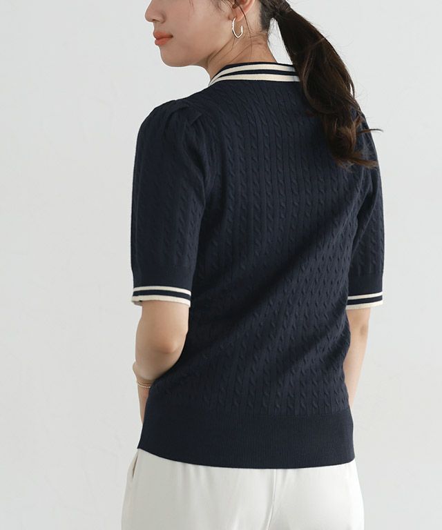 166cm / ネイビー×アイボリー / M