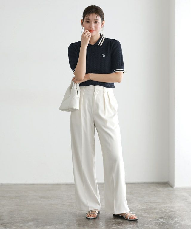 166cm / ネイビー×アイボリー / M