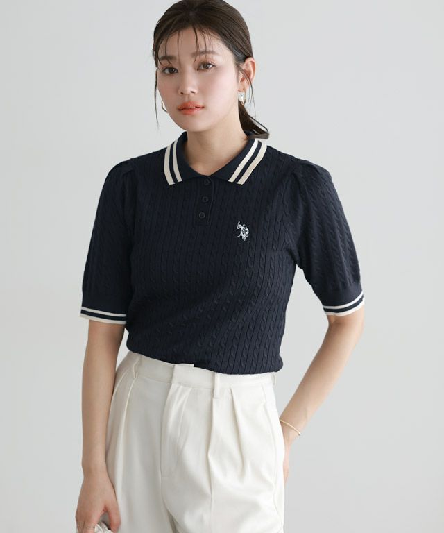 166cm / ネイビー×アイボリー / M