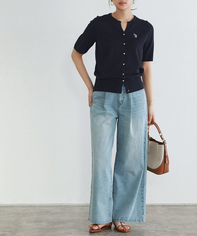 166cm / ネイビー×オフホワイト / M