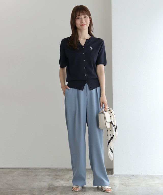 163cm / ネイビー×オフホワイト / M