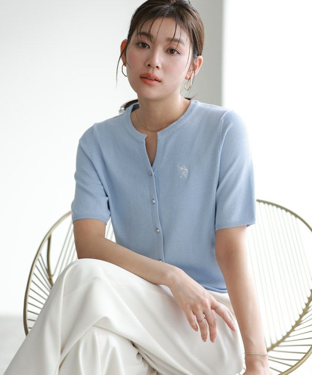 166cm / ライトブルー×オフホワイト / M