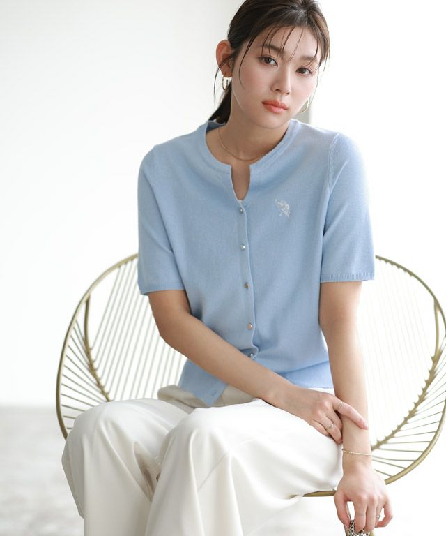 166cm / ライトブルー×オフホワイト / M