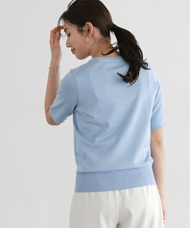 166cm / ライトブルー×オフホワイト / M