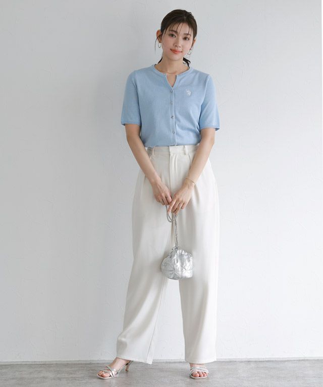 166cm / ライトブルー×オフホワイト / M