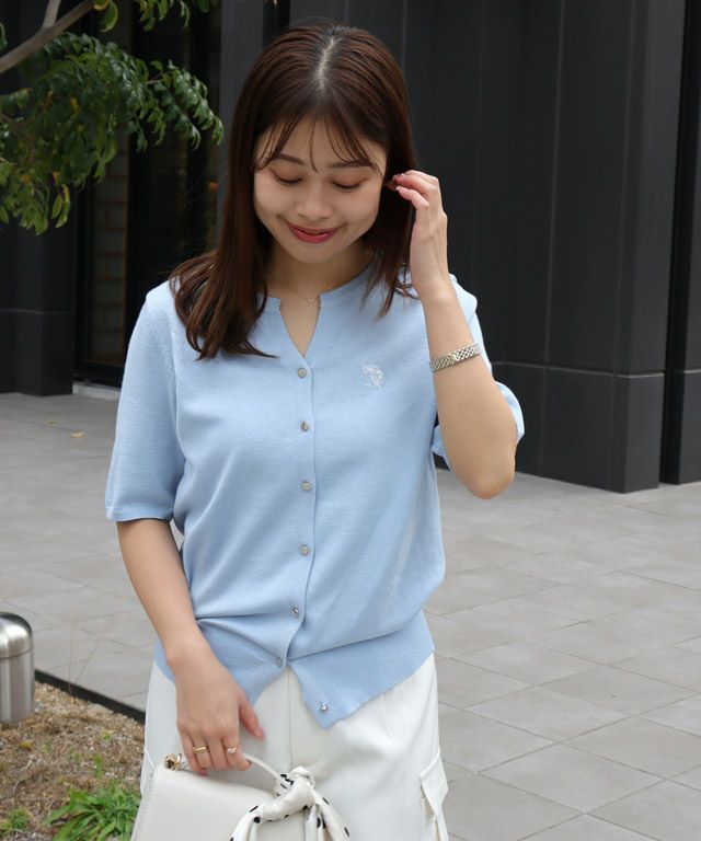 150cm / ライトブルー×オフホワイト / M