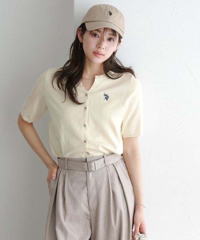 166cm / アイボリー×ネイビー / M