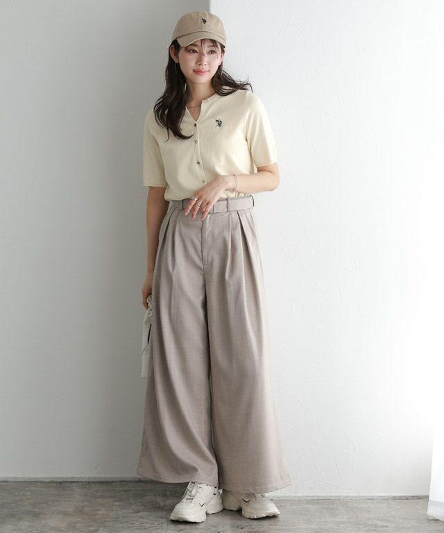 166cm / アイボリー×ネイビー / M