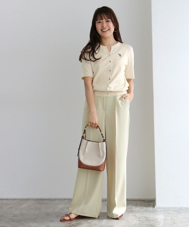 157cm / アイボリー×ネイビー / M