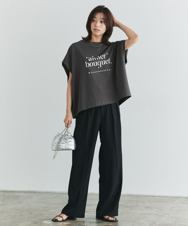 167cm / チャコール×オフホワイト / M