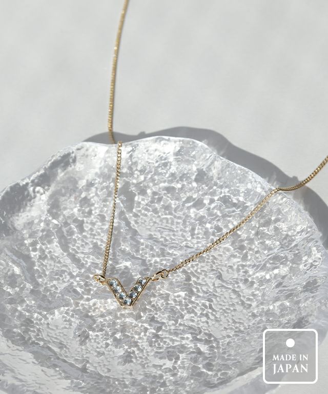 ストーンVトップショートネックレス