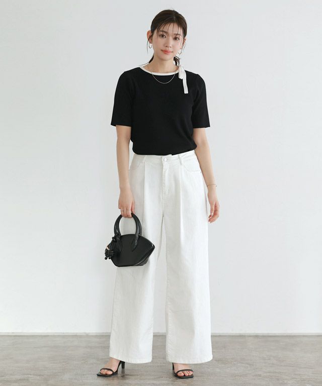 166cm / ブラック×オフホワイト / M