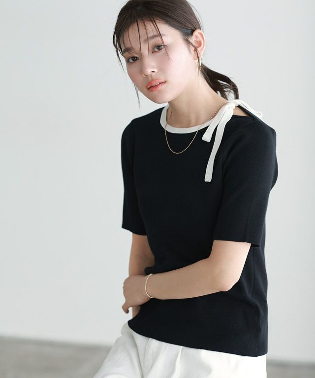 166cm / ブラック×オフホワイト / M