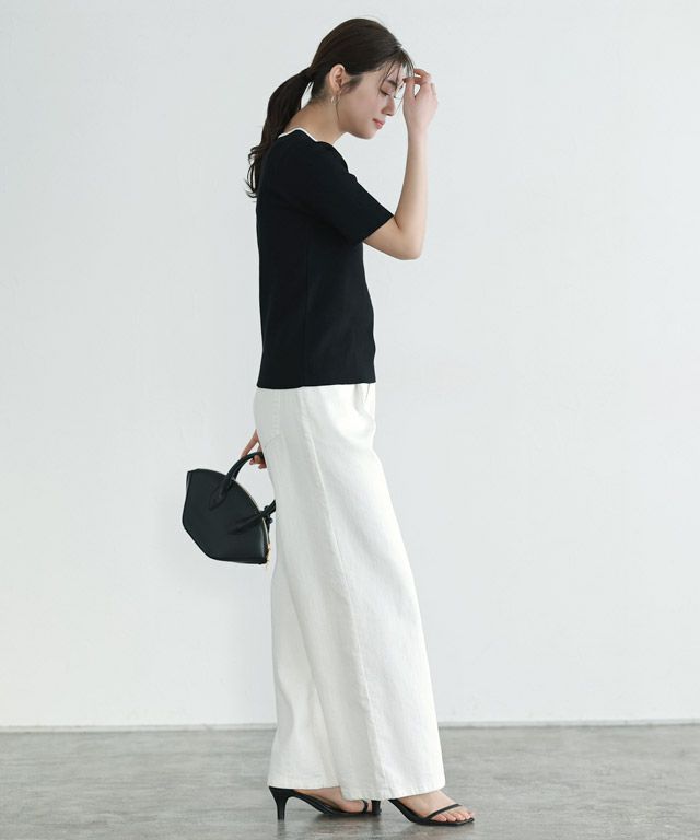 166cm / ブラック×オフホワイト / M