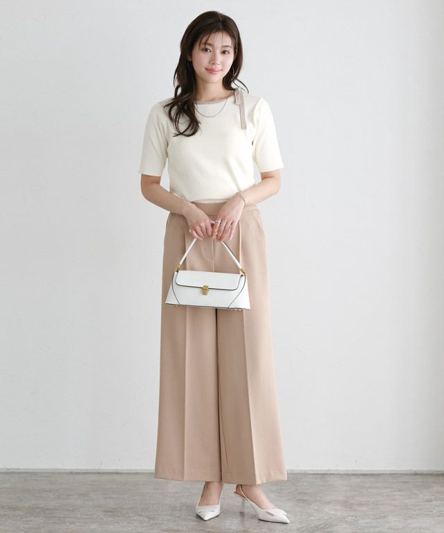 166cm / オフホワイト×グレージュ / M