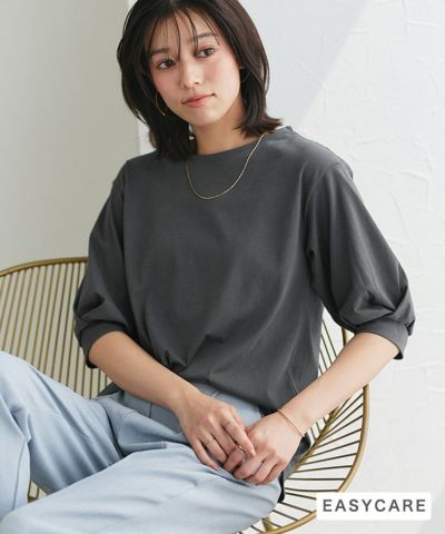 【イージーケア】パフスリーブオーバーTシャツ【Pierrot】◆送料無料