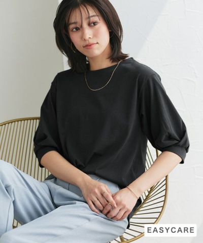 【イージーケア】パフスリーブオーバーTシャツ【Pierrot】◆送料無料