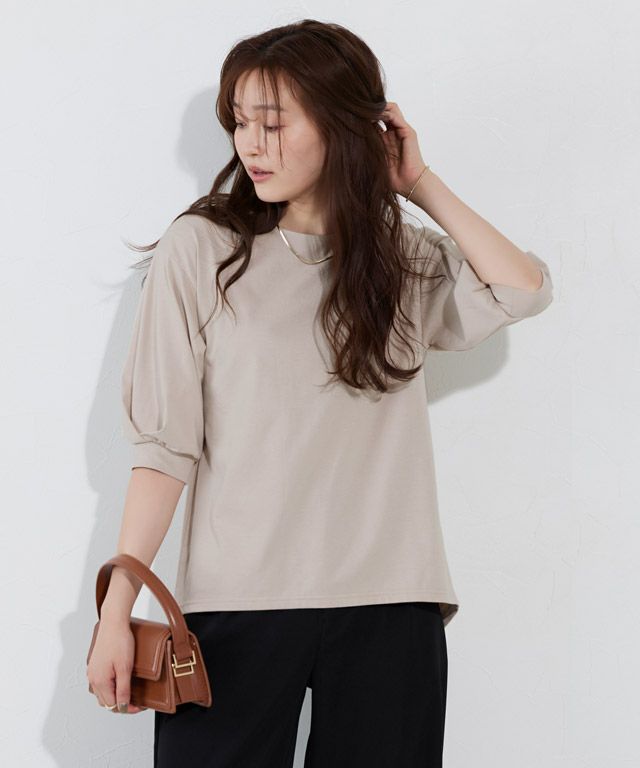 166cm / グレージュ / ボートネック / M