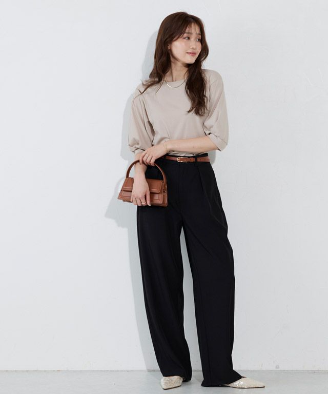 166cm / グレージュ / ボートネック / M