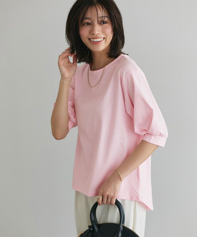 167cm / ピンク / ボートネック / M