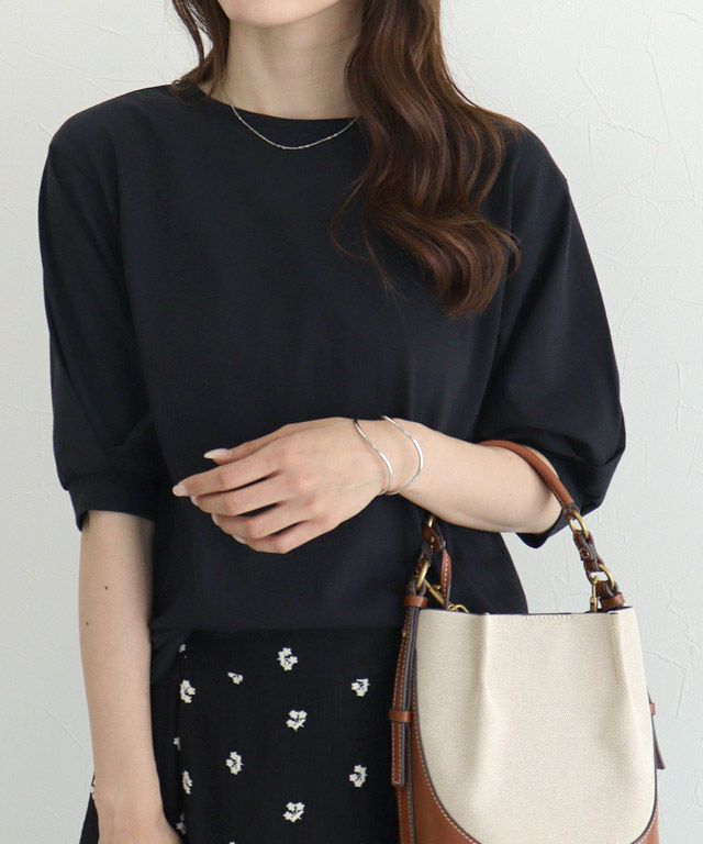 163cm / ブラック / ボートネック / M