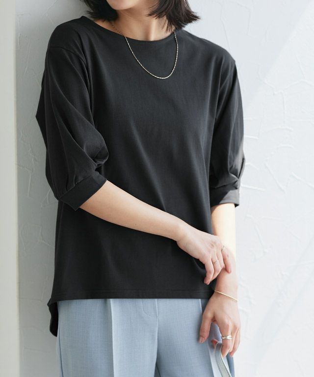 167cm / ブラック / ボートネック / M