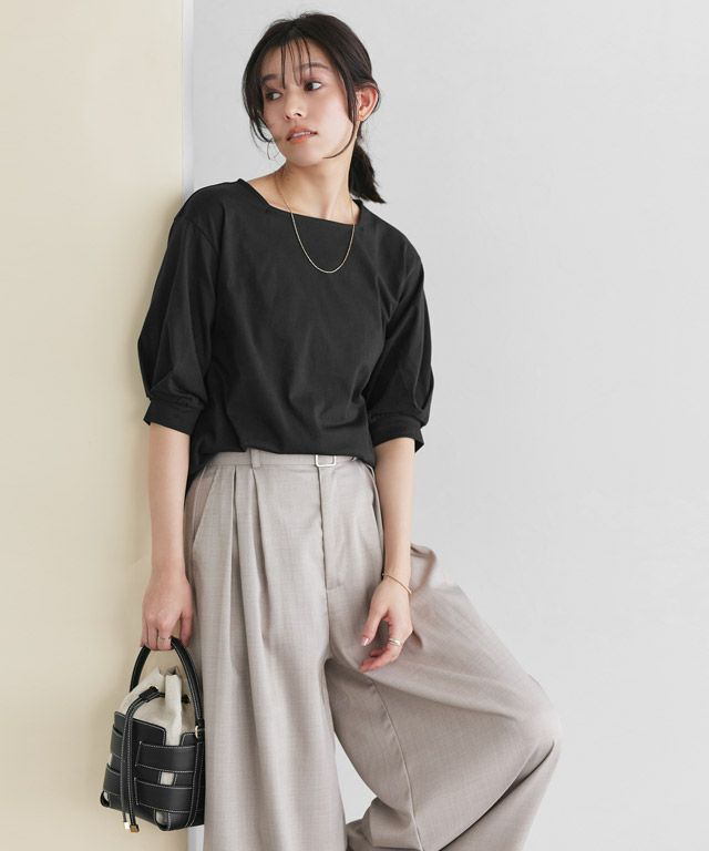 167cm / ブラック / スクエアネック / M