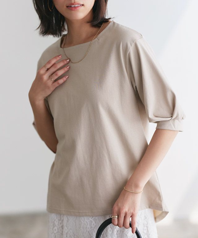 167cm / グレージュ / スクエアネック / M