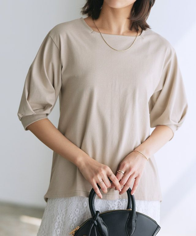 167cm / グレージュ / スクエアネック / M