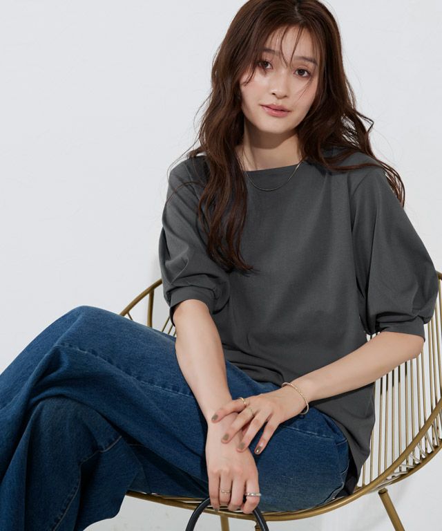 166cm / チャコール / スクエアネック / M